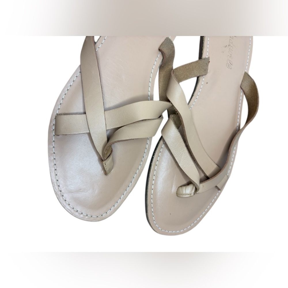 MADEWELL SIZE 8.5 BOARDWALK THONG SANDAL SAND Leather preloved - Picture 4 of 8